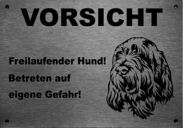 Edelstahl Warnschild Spinone Italiano VORSICHT Mein Haus mein Garten meine Familie